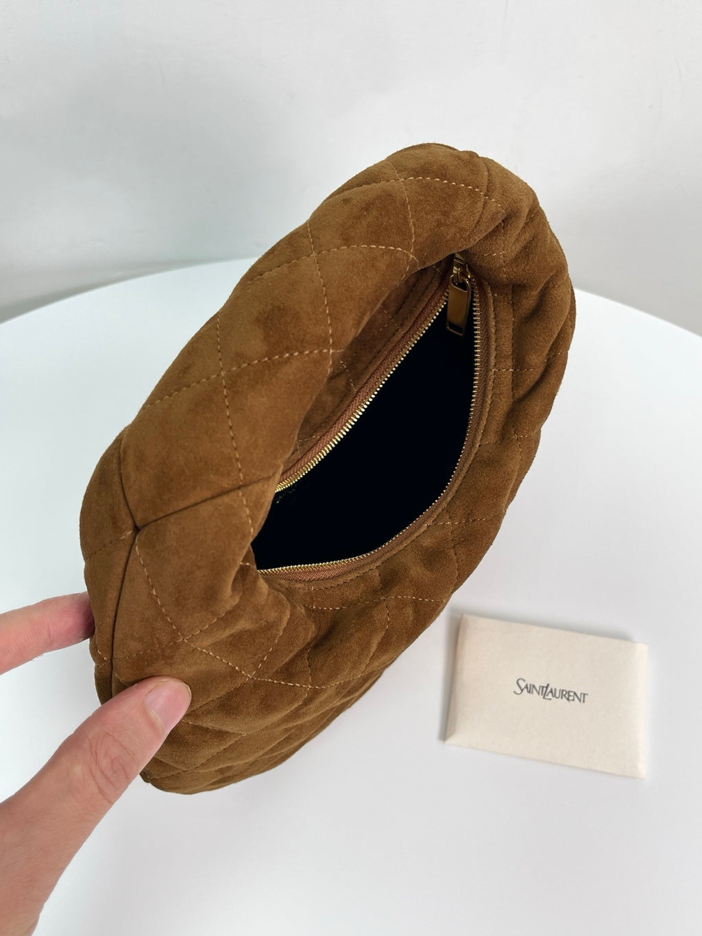 YSL Yves Saint Laurent Icarino Quilted Suede Bag
