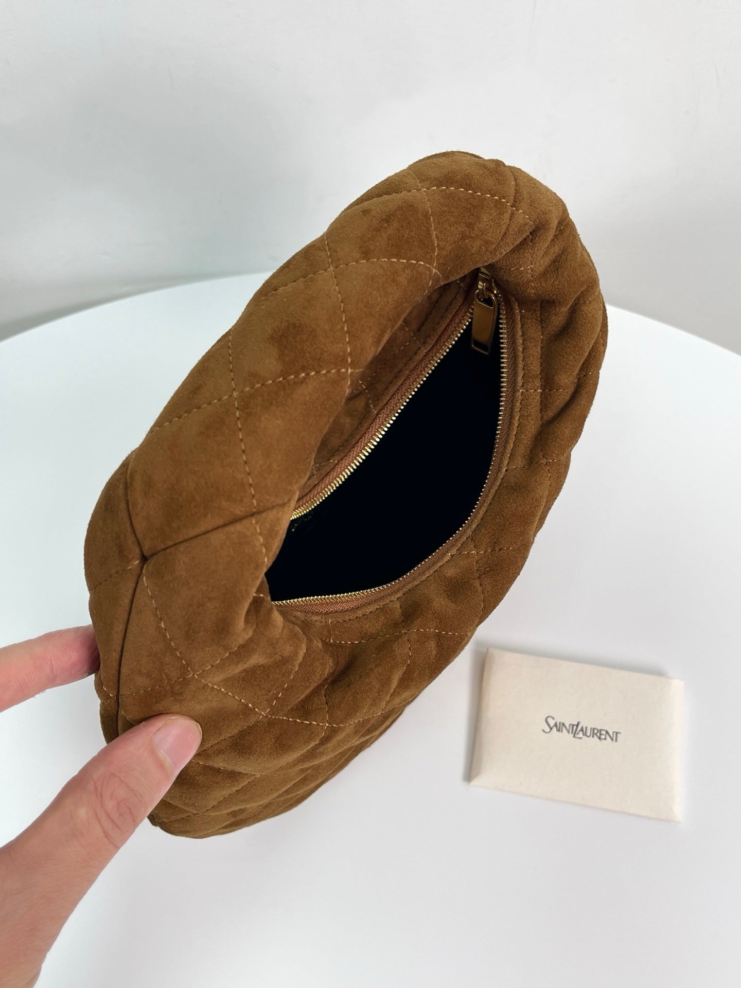 YSL Yves Saint Laurent Icarino Quilted Suede Bag