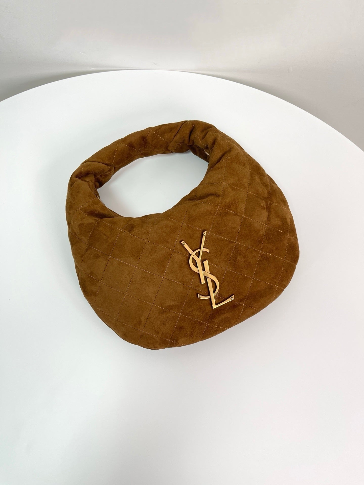 YSL Yves Saint Laurent Icarino Quilted Suede Bag