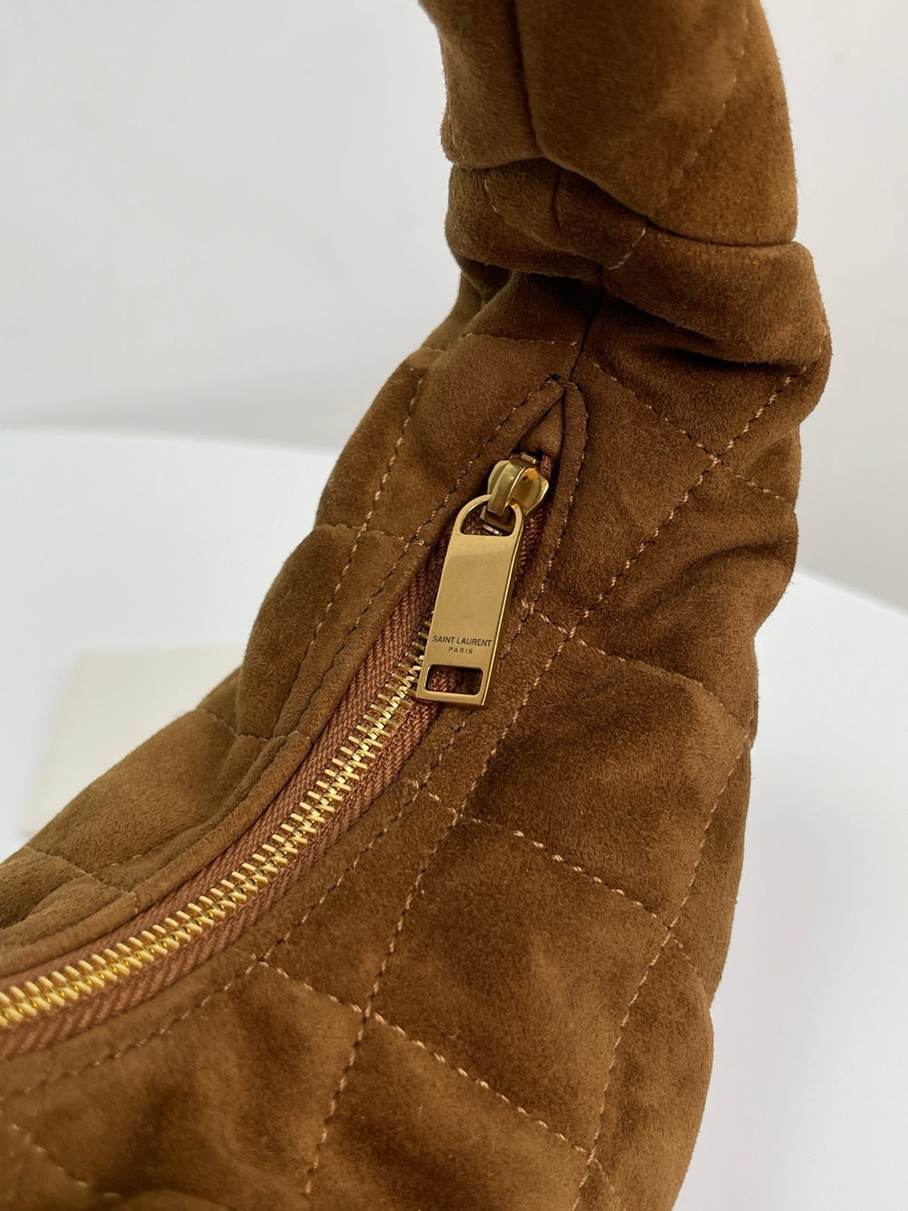 YSL Yves Saint Laurent Icarino Quilted Suede Bag