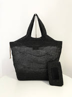 YSL Yves Saint Laurent ICARE Raffia Tote Bag