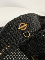 YSL Yves Saint Laurent ICARE Raffia Tote Bag