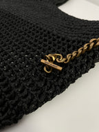 YSL Yves Saint Laurent ICARE Raffia Tote Bag