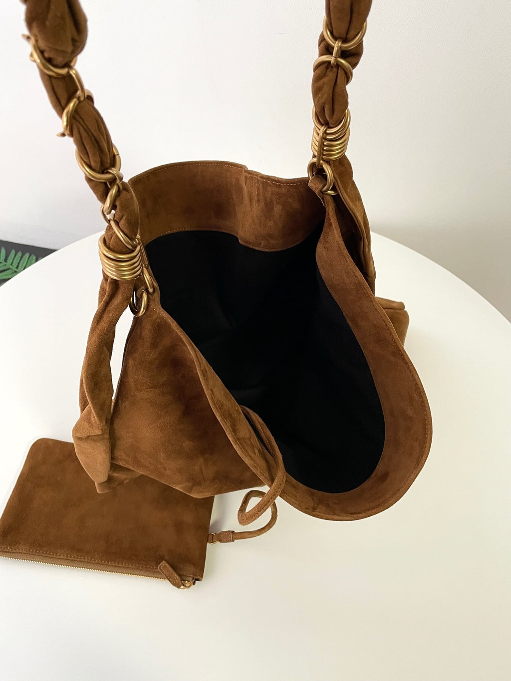YSL Yves Saint Laurent Suede Large Shoulder Bag