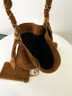 YSL Yves Saint Laurent Suede Large Shoulder Bag