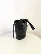 YSL Yves Saint Laurent Leather Drawstring Tote Bag