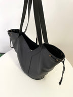 YSL Yves Saint Laurent Leather Drawstring Tote Bag