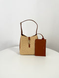 YSL Yves Saint Laurent LE 5 À 7 Raffia Hobo Bag