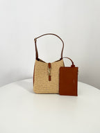 YSL Yves Saint Laurent LE 5 À 7 Raffia Hobo Bag