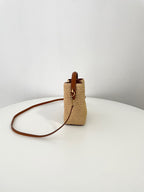 YSL Yves Saint Laurent LE 37 Raffia Bucket Bag Mini