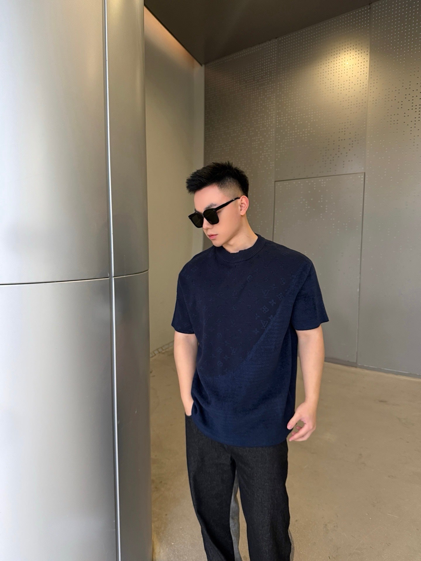 Louis Vuitton 25SS Jacquard Short-Sleeved Crew Neck T-Shirt