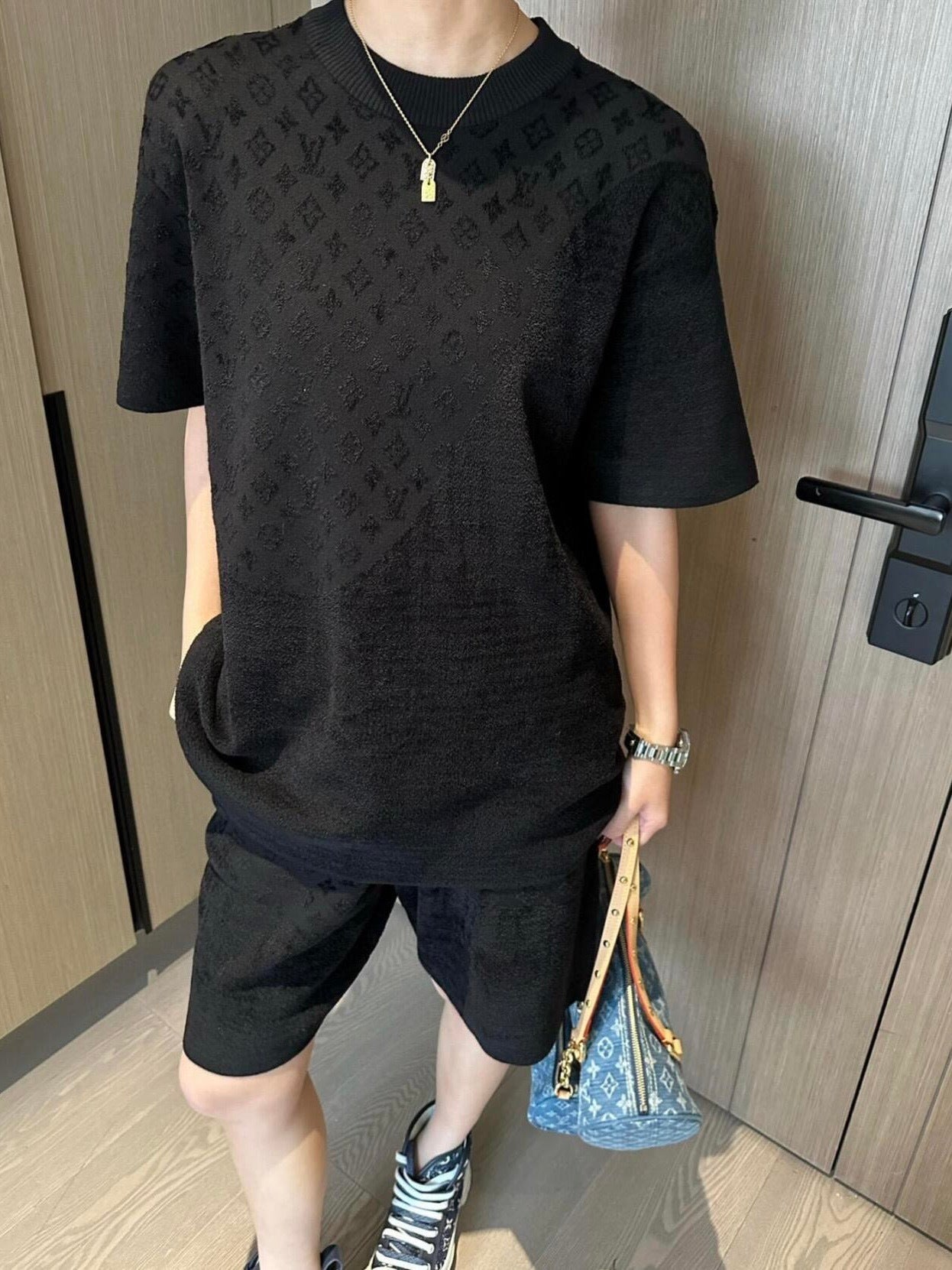 Louis Vuitton 25SS Jacquard Short-Sleeved Crew Neck T-Shirt