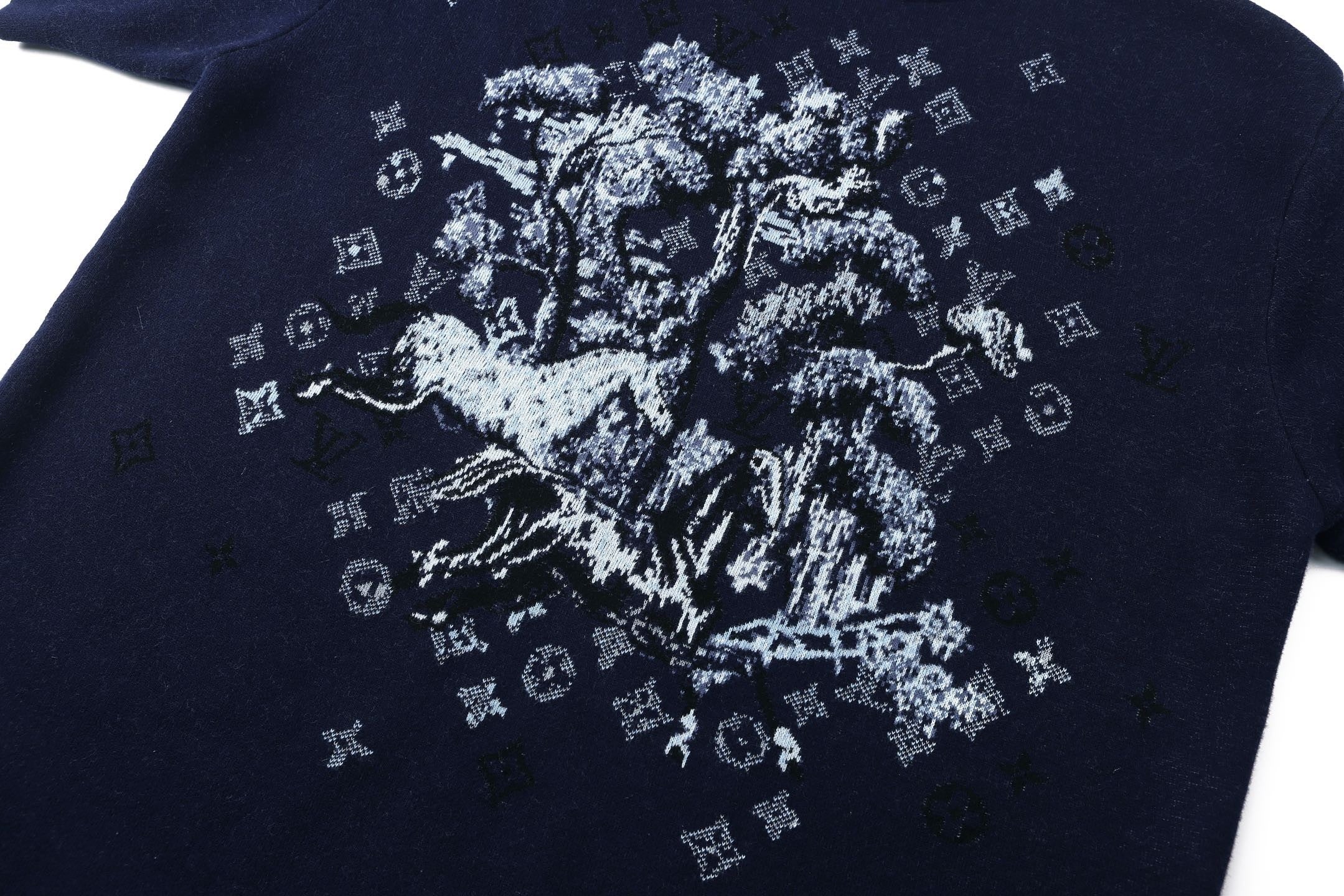 Louis Vuitton 26SS Wool Jacquard Pattern Crew Neck Short-Sleeve T-Shirt