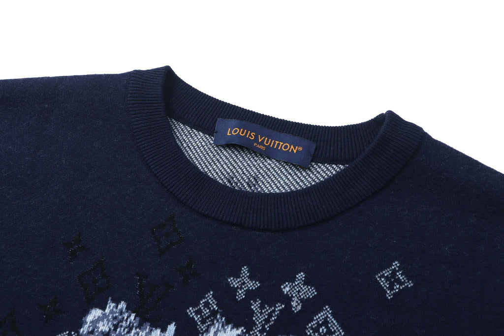 Louis Vuitton 26SS Wool Jacquard Pattern Crew Neck Short-Sleeve T-Shirt