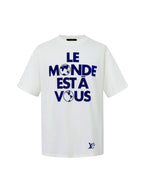 Louis Vuitton Flocked Print Crew Neck Short-Sleeve T-Shirt