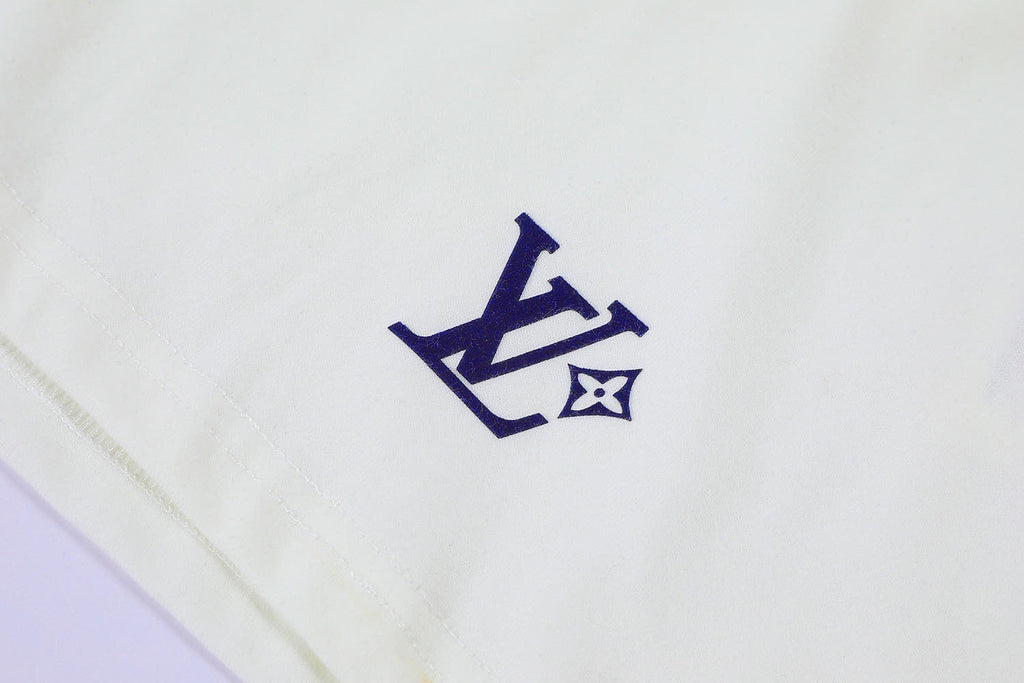 Louis Vuitton Flocked Print Crew Neck Short-Sleeve T-Shirt