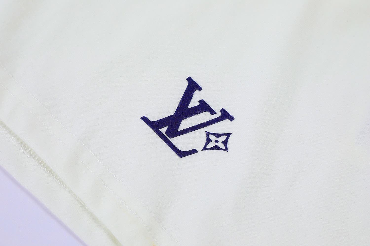 Louis Vuitton Flocked Print Crew Neck Short-Sleeve T-Shirt