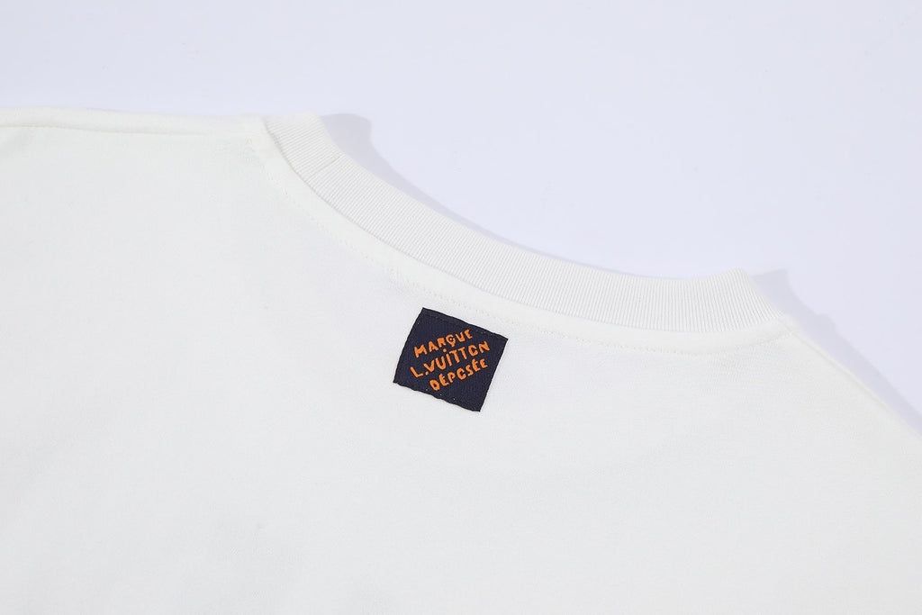Louis Vuitton Flocked Print Crew Neck Short-Sleeve T-Shirt