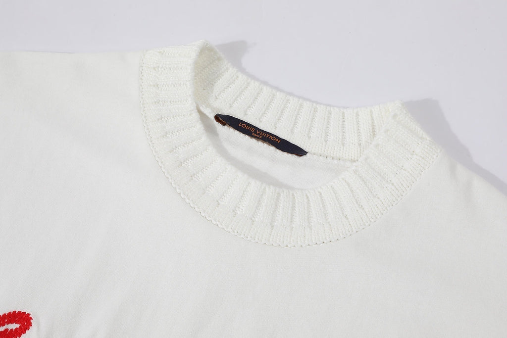 Louis Vuitton Classic Letter Embroidery Crew Neck Short-Sleeve T-Shirt