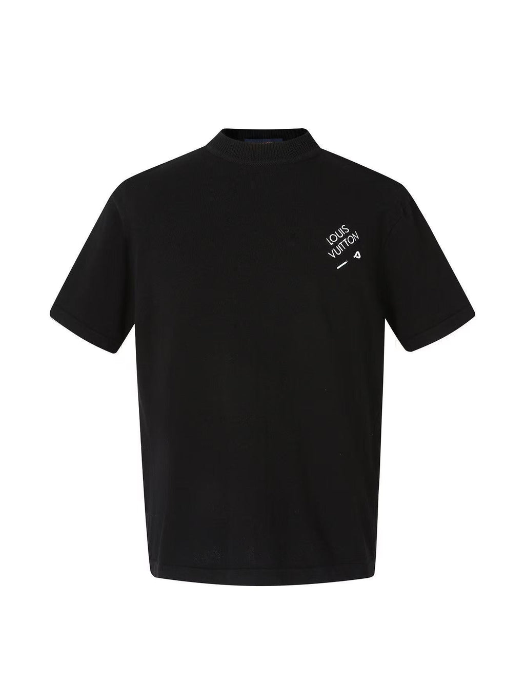 Louis Vuitton Solid Color Crew Neck Short Sleeve T-Shirt with Logo on Chest