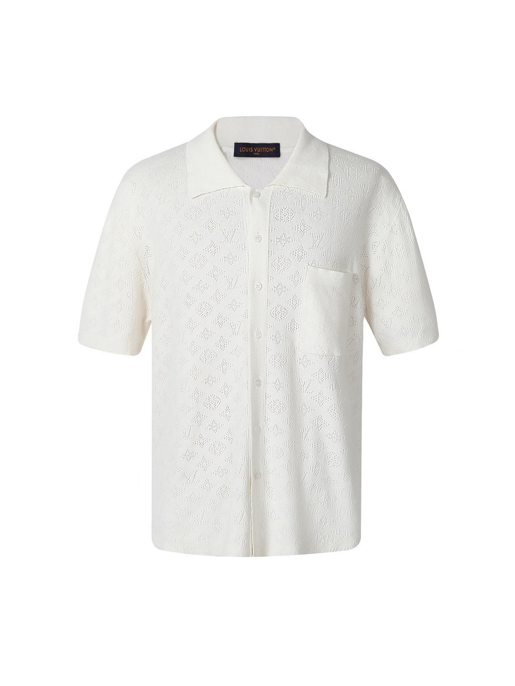 Louis Vuitton SS Logo Pattern Hollow-Out Short-Sleeve Shirt