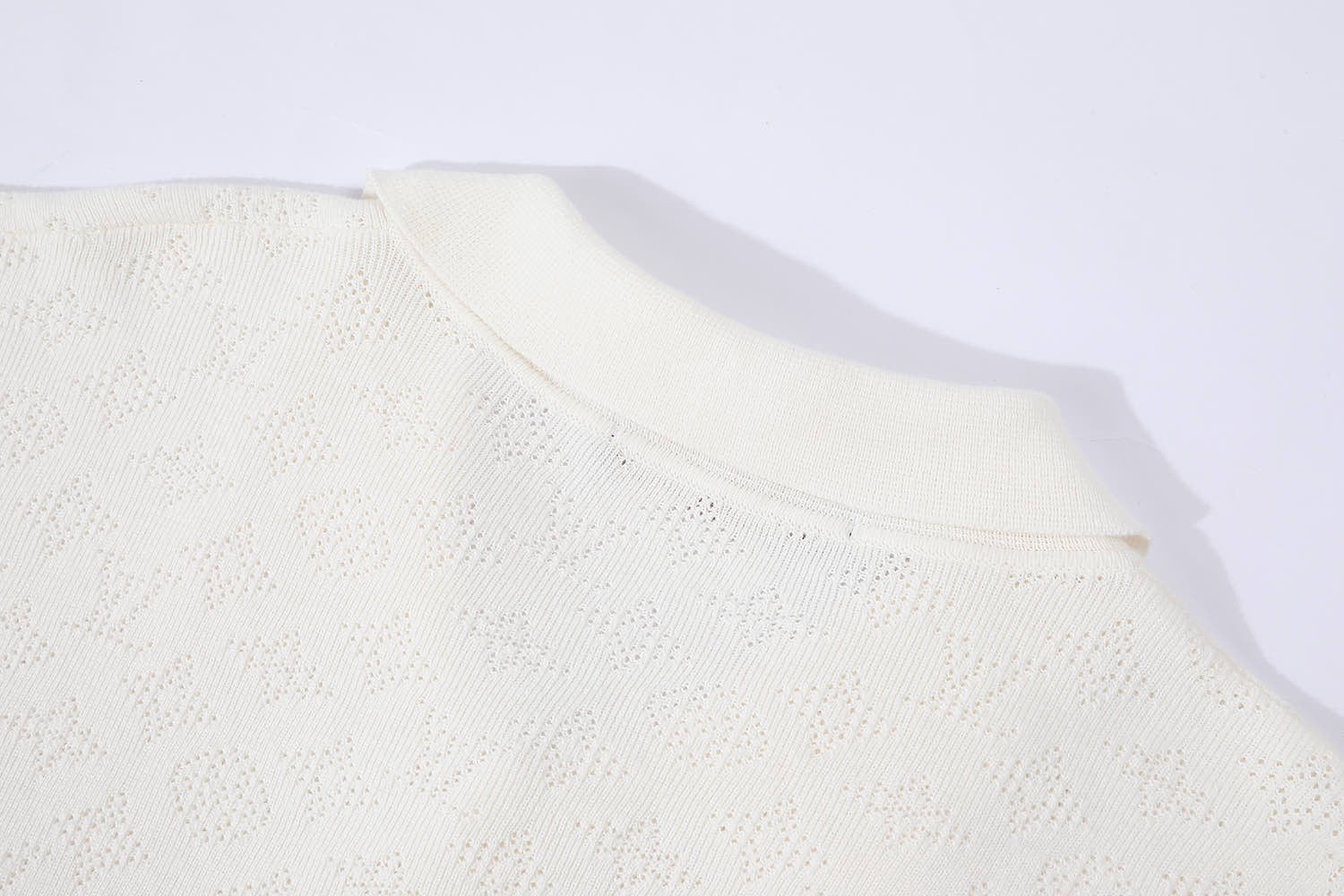 Louis Vuitton SS Logo Pattern Hollow-Out Short-Sleeve Shirt