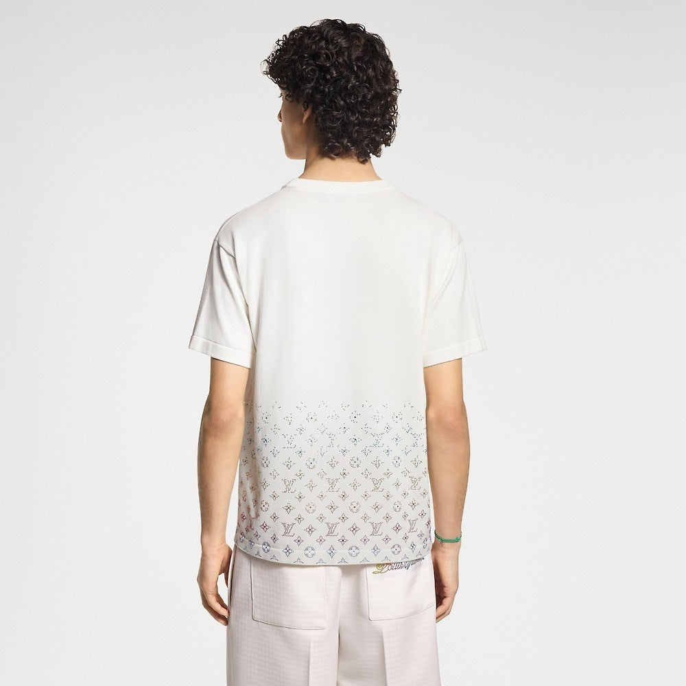 Louis Vuitton Rhinestone Knit Short-Sleeve T-Shirt