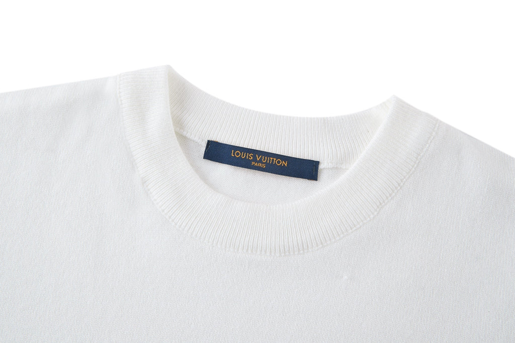 Louis Vuitton Rhinestone Knit Short-Sleeve T-Shirt
