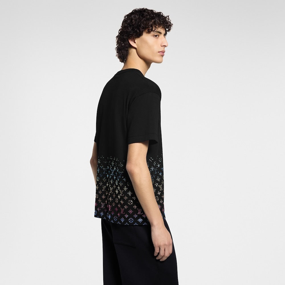 Louis Vuitton Rhinestone Knit Short-Sleeve T-Shirt