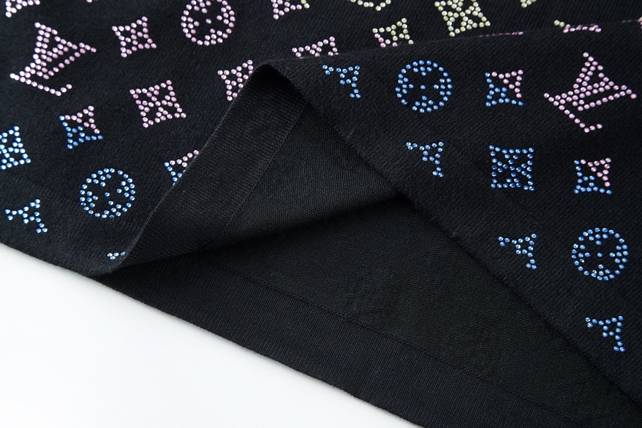 Louis Vuitton Rhinestone Knit Short-Sleeve T-Shirt