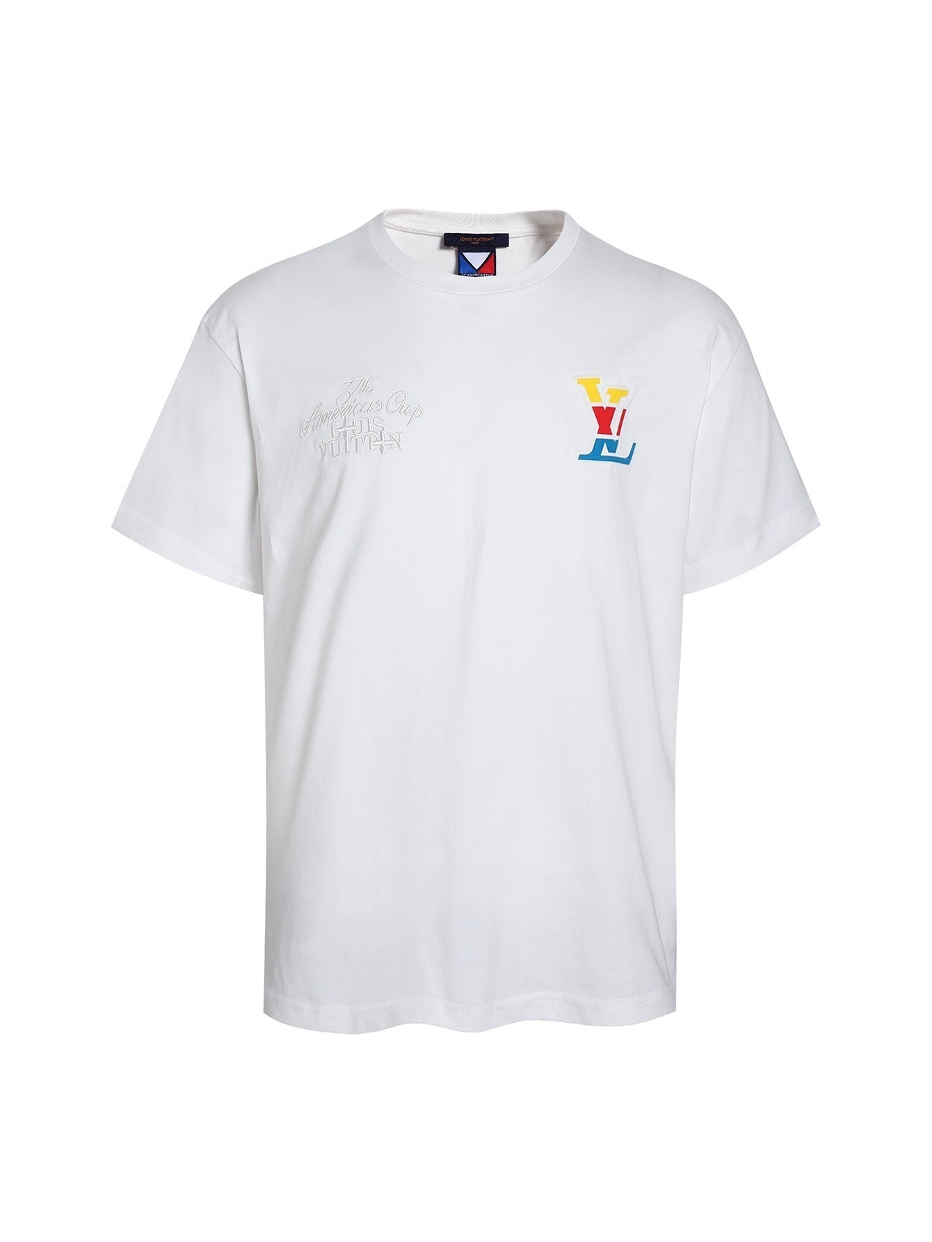Louis Vuitton Embroidered Crew Neck Casual Short-Sleeve T-Shirt