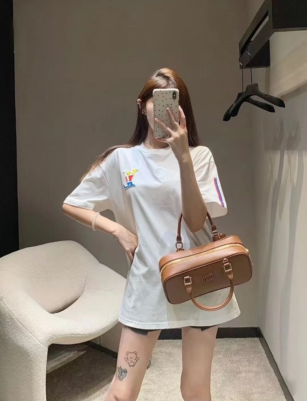 Louis Vuitton Embroidered Crew Neck Casual Short-Sleeve T-Shirt