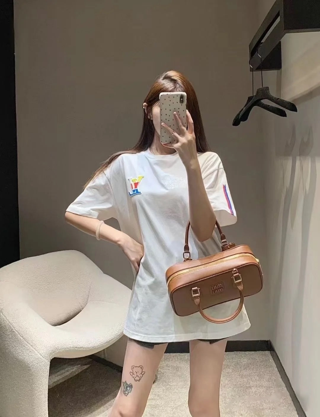 Louis Vuitton Embroidered Crew Neck Casual Short-Sleeve T-Shirt