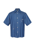 Louis Vuitton 25SS Embroidered Young Denim Short-Sleeve Shirt