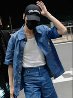 Louis Vuitton 25SS Embroidered Young Denim Short-Sleeve Shirt
