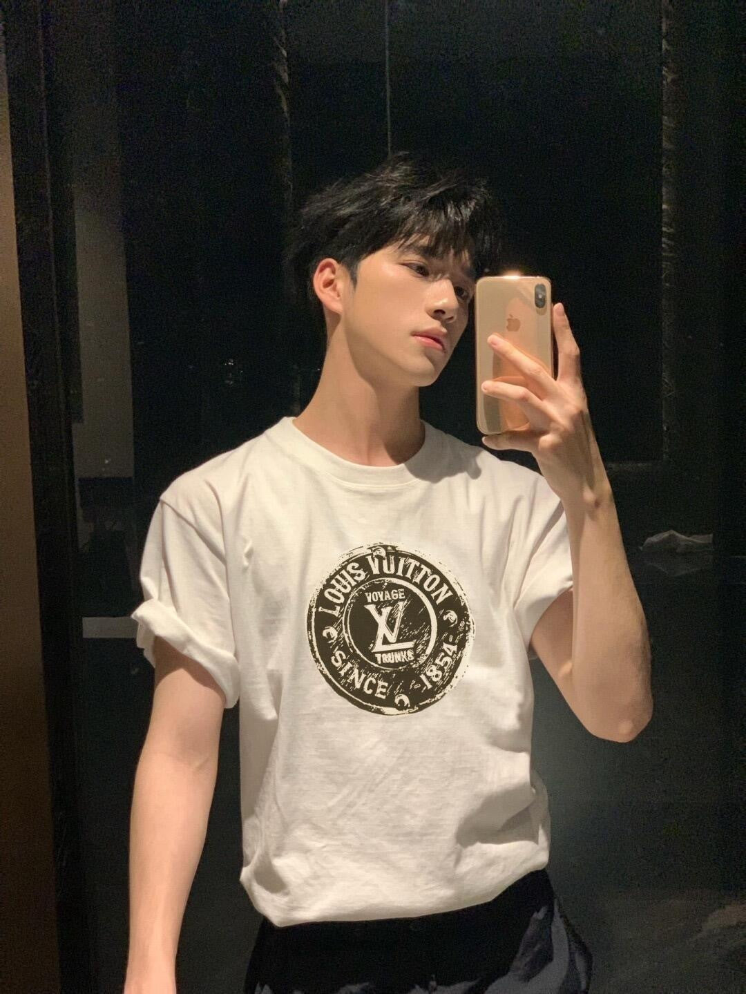 Louis Vuitton 25SS Stamped Cotton Knit Crew Neck Short-Sleeve T-Shirt