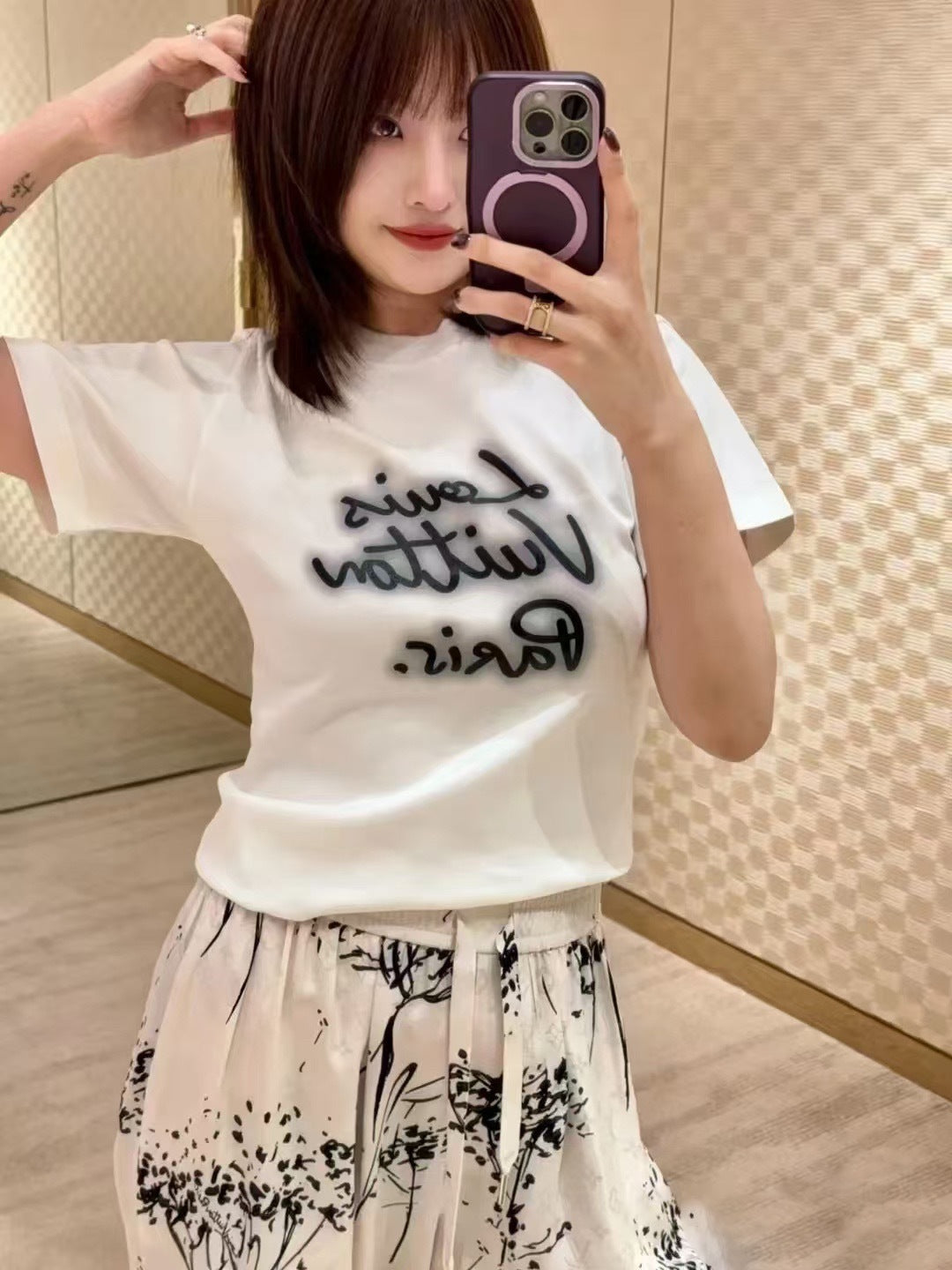 Louis Vuitton 25SS Neon Logo Crew Neck Short-Sleeve T-Shirt