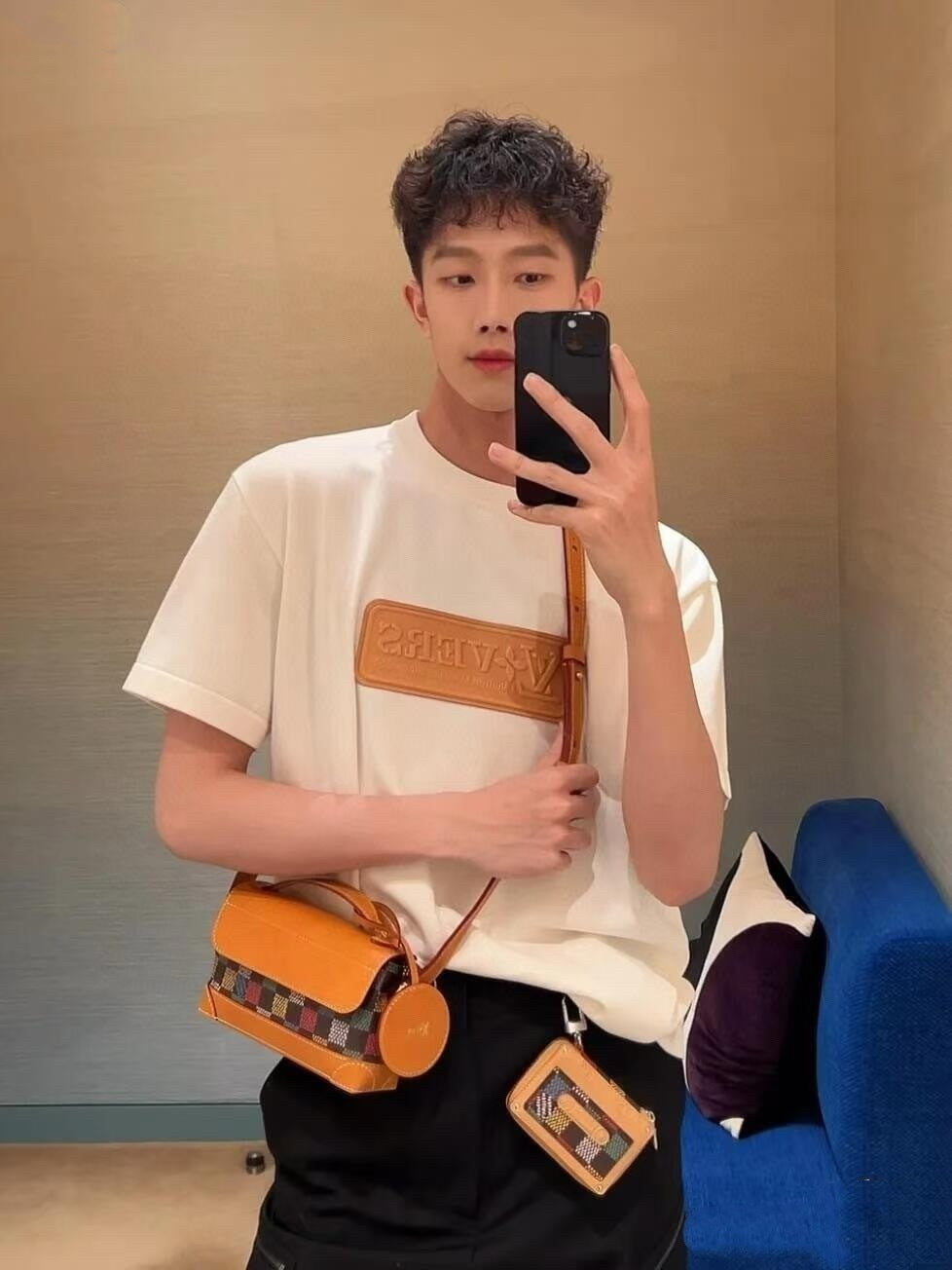 Louis Vuitton 25SS Appliquéd Cotton Short-Sleeve Crew Neck Shirt