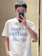 Louis Vuitton 5D Embroidered Short-Sleeve T-Shirt (Front and Back)