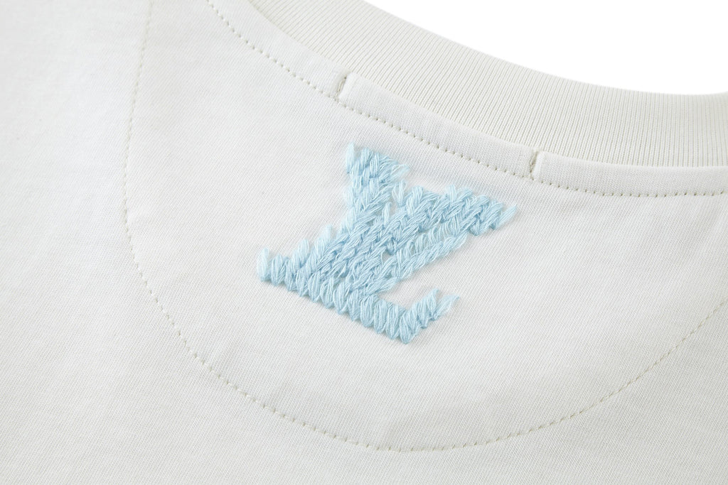 Louis Vuitton 5D Embroidered Short-Sleeve T-Shirt (Front and Back)