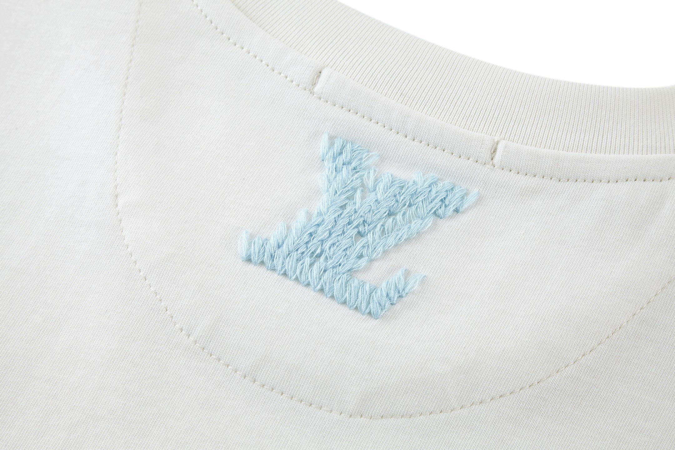 Louis Vuitton 5D Embroidered Short-Sleeve T-Shirt (Front and Back)