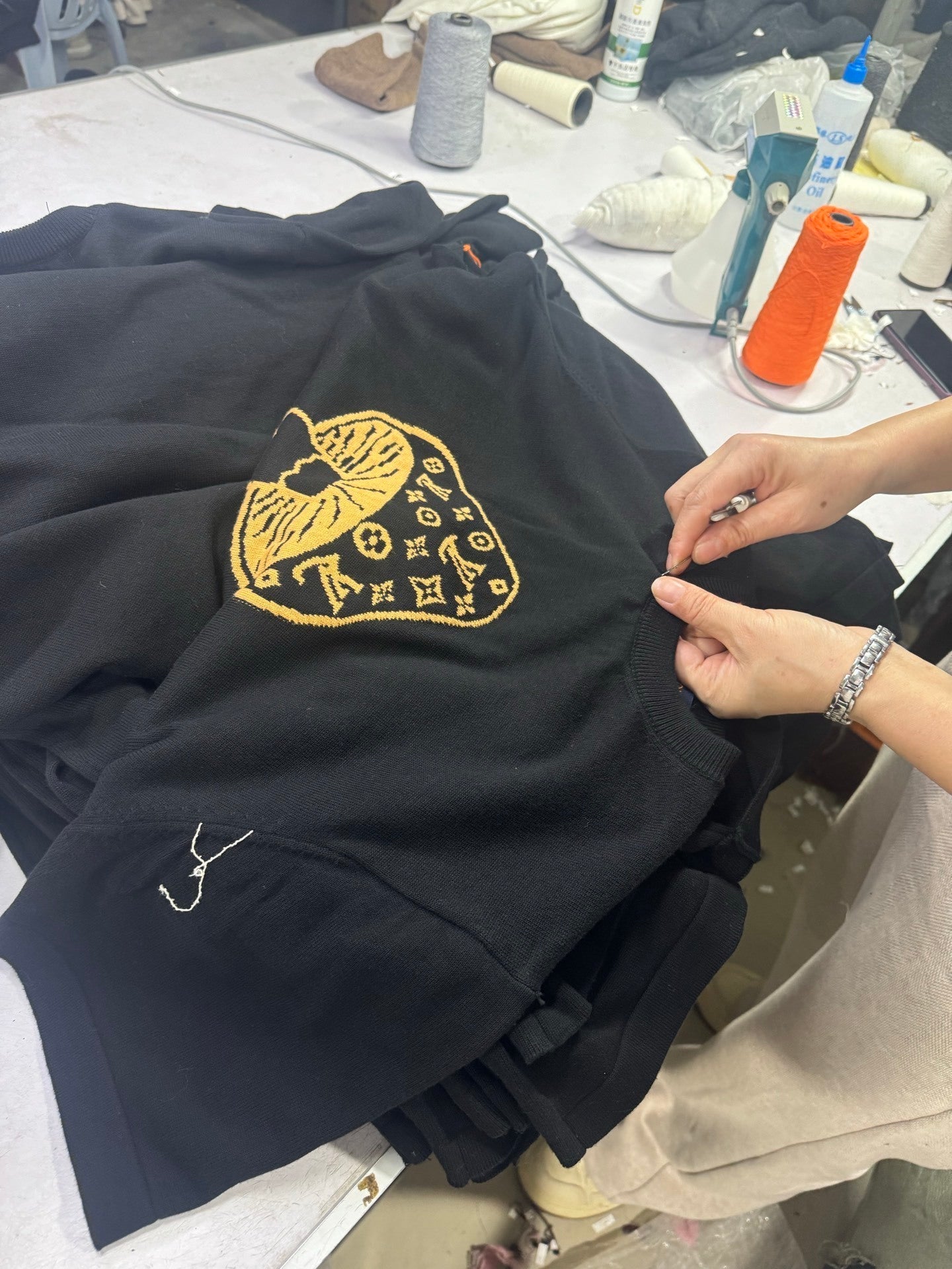 Louis Vuitton Mushroom Jacquard Logo Knit Short-Sleeve T-Shirt
