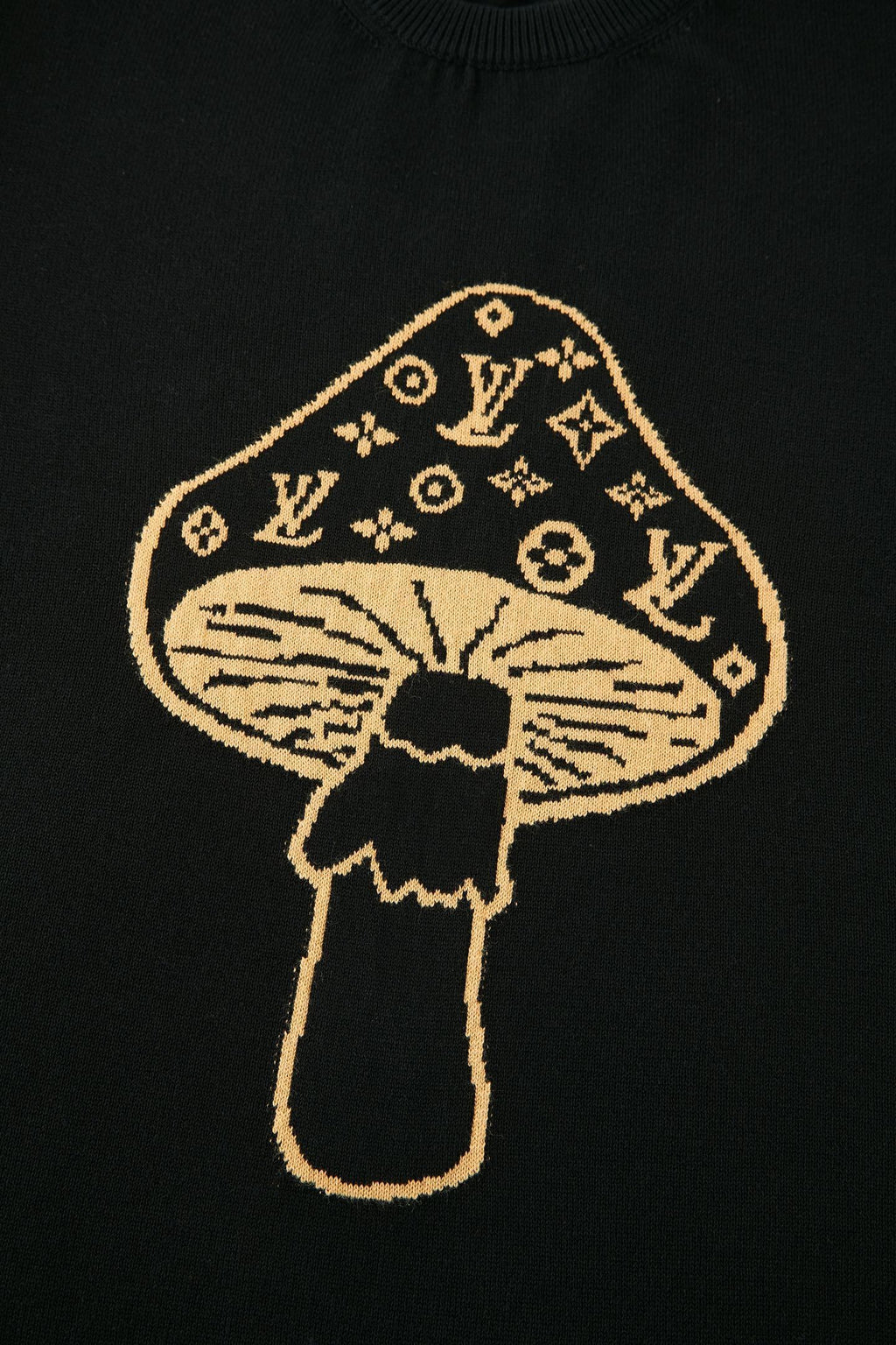 Louis Vuitton Mushroom Jacquard Logo Knit Short-Sleeve T-Shirt