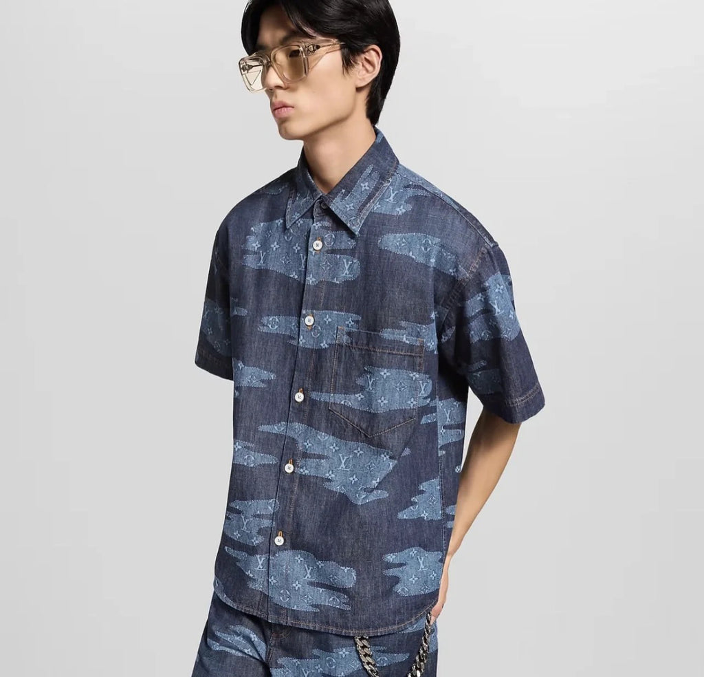 Louis Vuitton Short-Sleeve Chambray Shirt