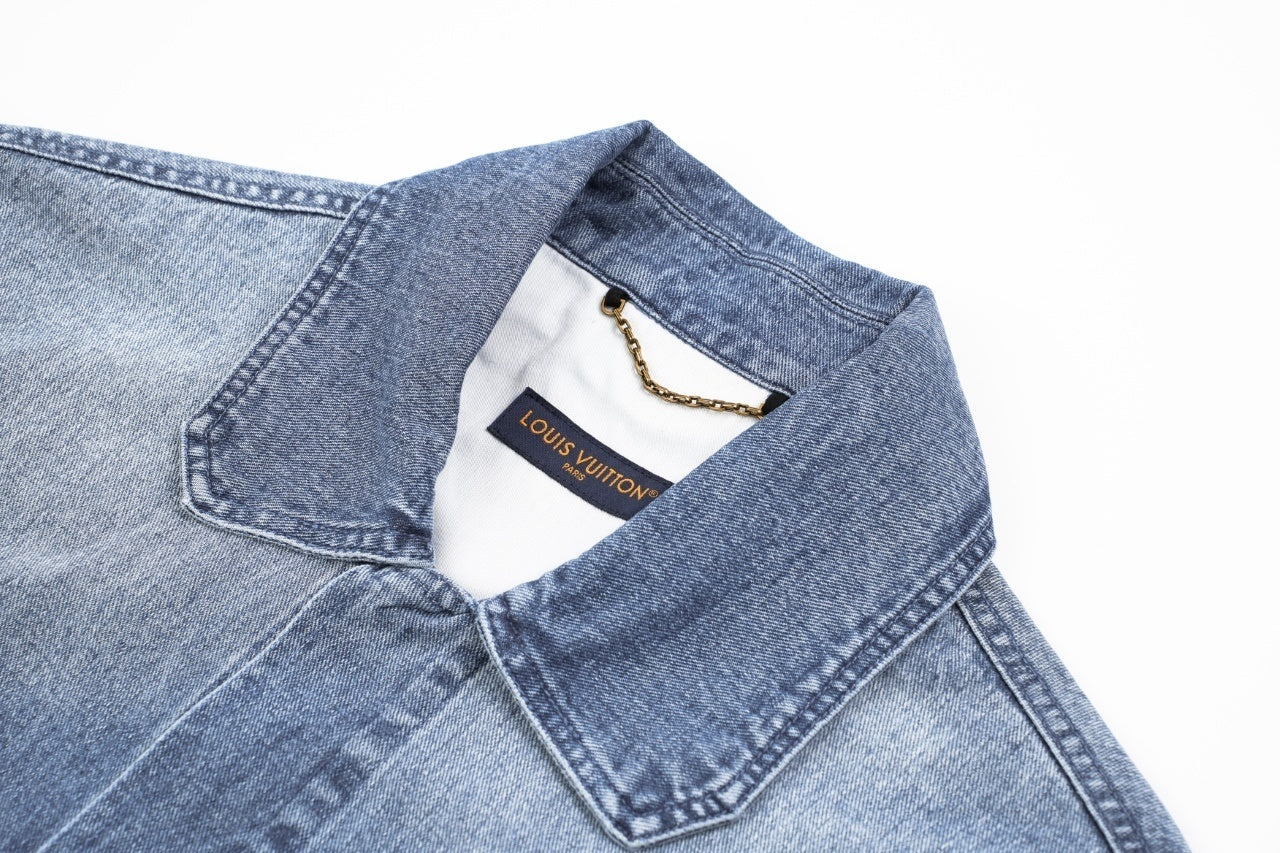 Louis Vuitton Monogram Embossed Workwear Denim Piece