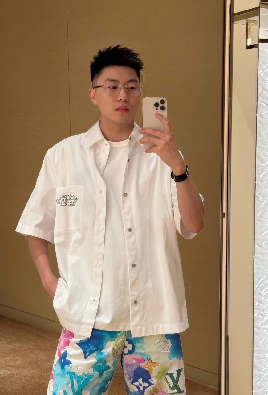 Louis Vuitton Pharrell Williams x Nigo Embroidered Short-Sleeve Shirt