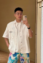 Louis Vuitton Pharrell Williams x Nigo Embroidered Short-Sleeve Shirt
