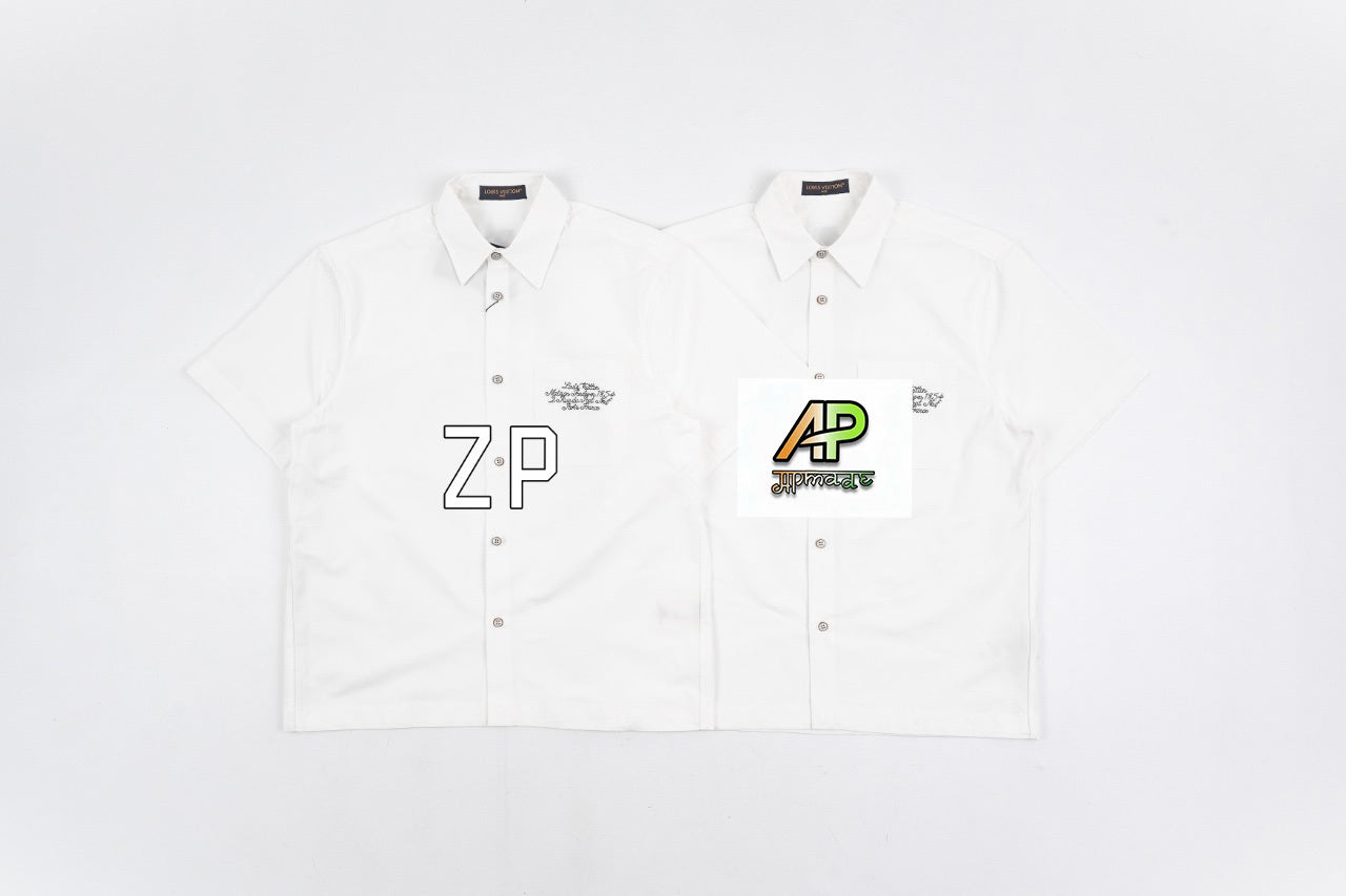 Louis Vuitton Pharrell Williams x Nigo Embroidered Short-Sleeve Shirt
