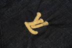 Louis Vuitton Raffia Embroidered Denim Short-Sleeve Shirt