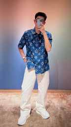 Louis Vuitton Printed High-Density Cotton Short-Sleeve Shirt